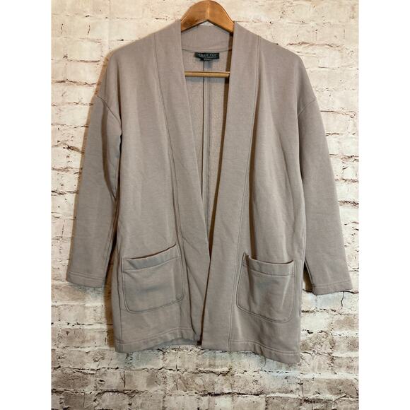 Free Fly Sweater Womens Small Bamboo Gray Open Front Cardigan Pockets Capsule - Picture 1 of 13